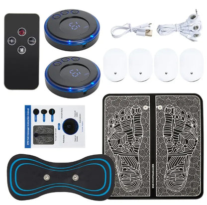Almohadilla masajeadora de pies eléctrica, esterilla de masaje electroestimulador EMS, Masajeador muscular, relajación de pies, Masajeador de Fitness, carga USB