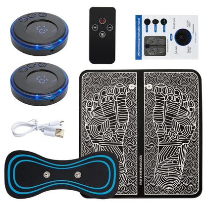 Almohadilla masajeadora de pies eléctrica, esterilla de masaje electroestimulador EMS, Masajeador muscular, relajación de pies, Masajeador de Fitness, carga USB